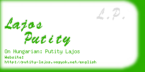 lajos putity business card